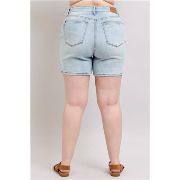 Judy Blue Full Size 2 Button Denim Shorts with Pockets Plus Size - Picture 11 of 16